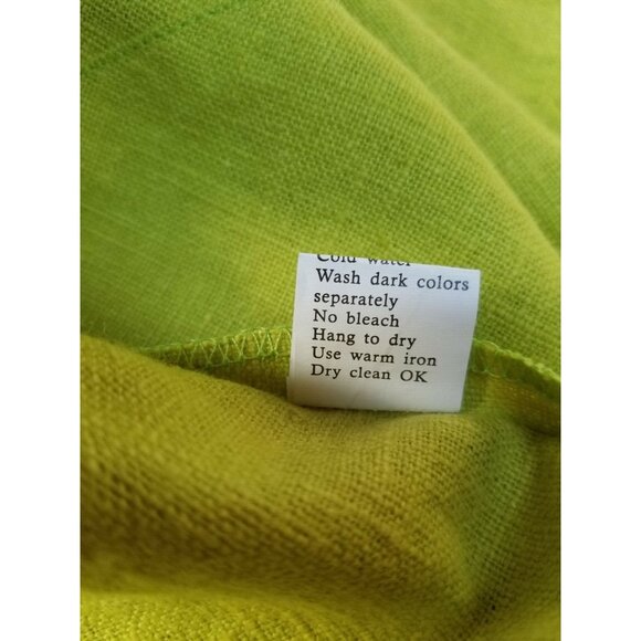 Peacock Ways Womens Linen Mandarin Style Blazer Jacket Cardigan Lime Green - Picture 5 of 10